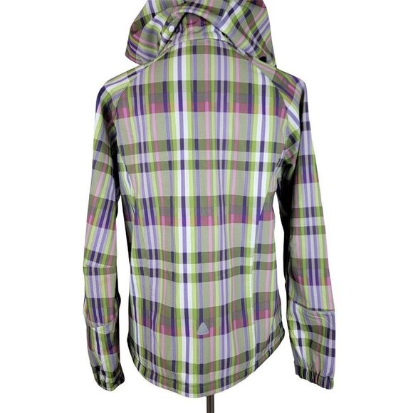 Icepeak Multi Color Plaid Zip Fleece Windproof Skiing Hoodie Jacket Size M - Picture 4 of 9